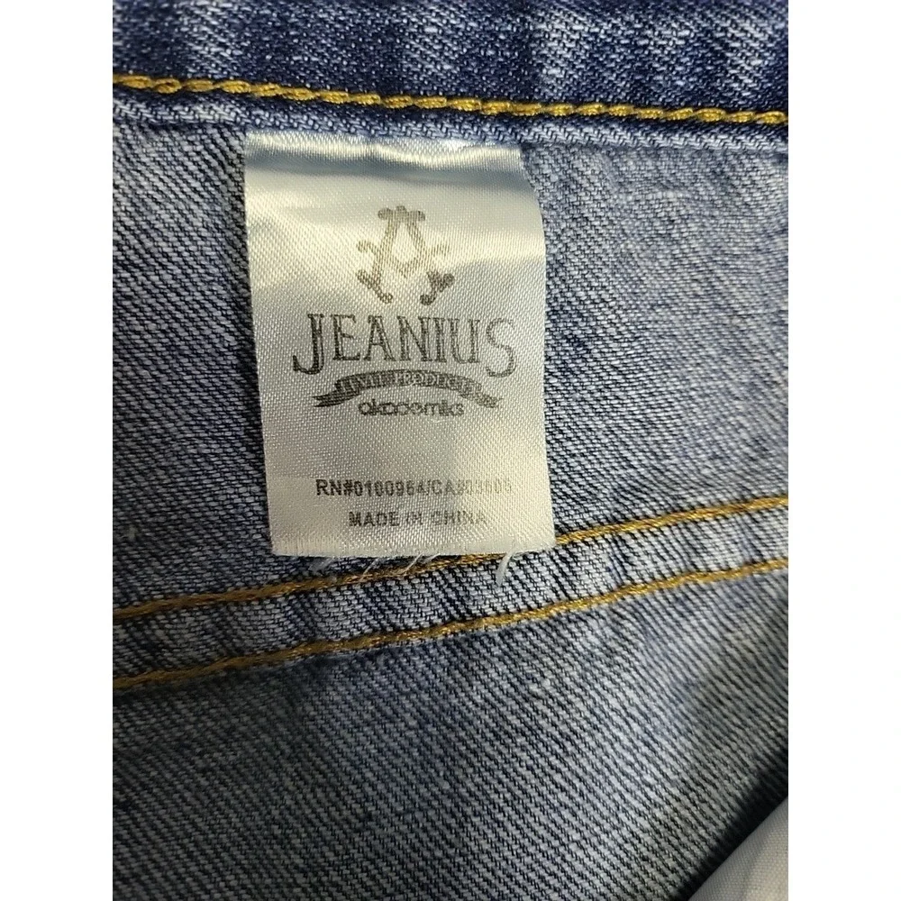 Jeanius‎ Akademiks Shorts Mens 40 Blue Paint Splatter Denim Distressed Baggy Y2K